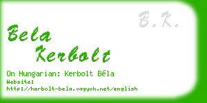 bela kerbolt business card