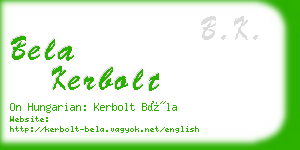 bela kerbolt business card